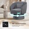 Barrel Swivel Chair Plush Fabric 360 Degree Rotation with Supportive Arms